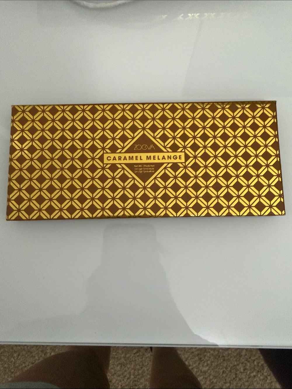 ZOEVA Caramel Melange Eyeshadow Palette - Gold and Brown Geometric Case